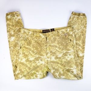 Akoo Splatter Denim Jogger Jeans Slim Fit Yellow